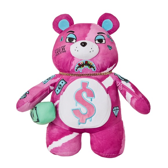 Sprayground Handbags - Sprayground Pink Punk Monkeybear Teddybear Backpack